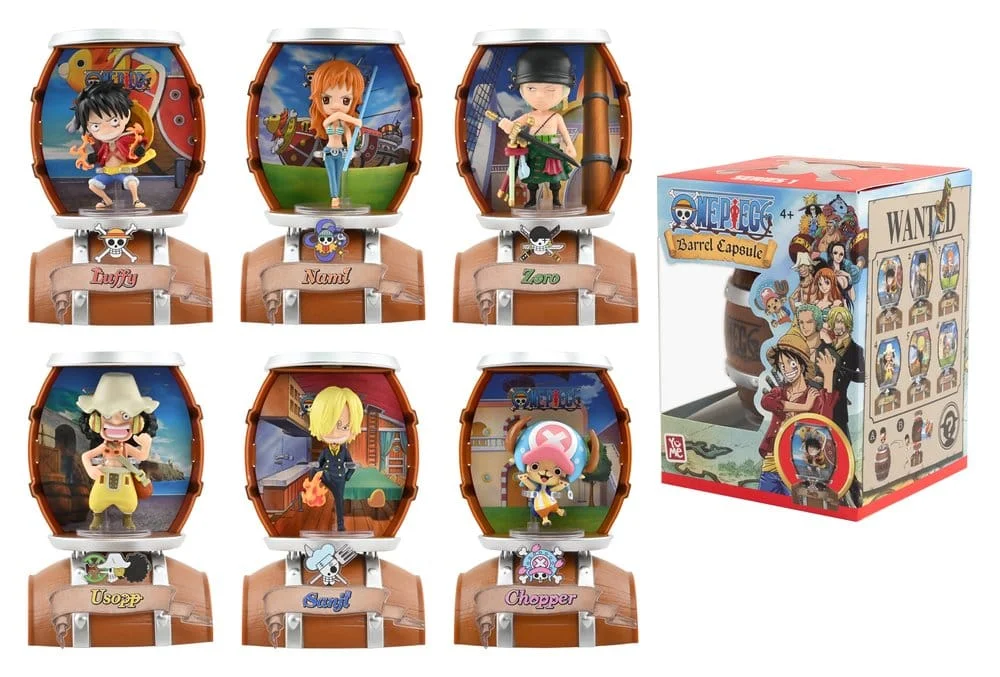 One Piece Barrel Capsule Mini Figures 9 cm Blind Box - 1 Unidade Aleatória